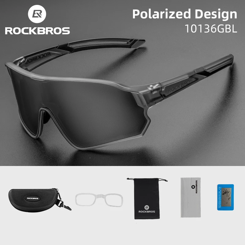 ROCKBROS Polarisierte Gläser UV400 Sonnenbrille Sport Schutz Brille Fahrrad Brillen Outdoor Wandern Camping Golf Radfahren Brille Image