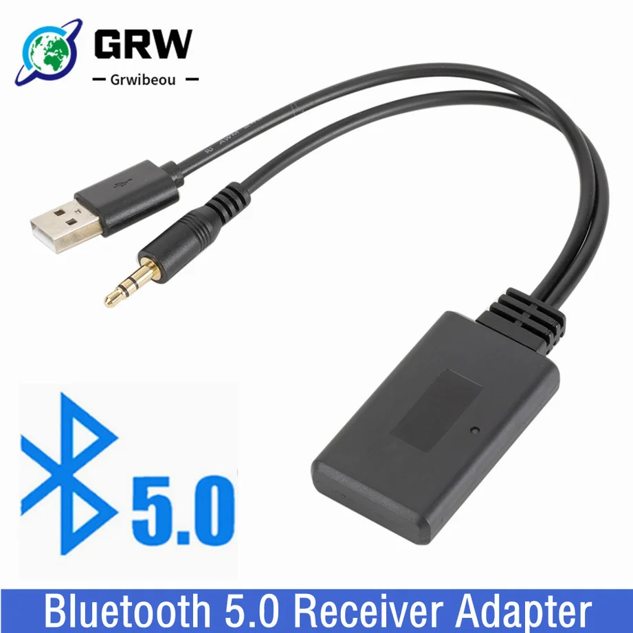 Grwibeou Universal Auto Drahtlose Bluetooth Empfänger USB 3,5 Mm Aux Media Bluetooth 5,0 Musik Player Audio Kabel Adapter Für BMW Image