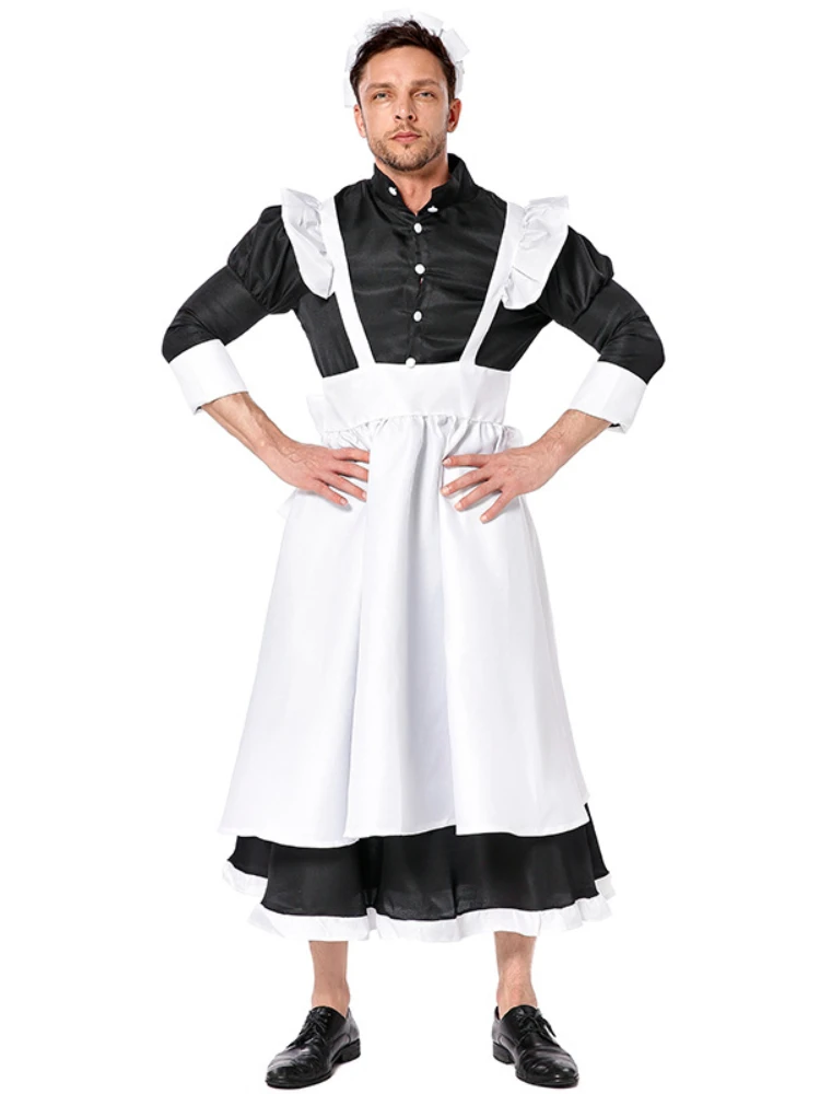 Vintage Maid Cafe Arbeitskleidung Cosplay Kostüme Party Kellnerin Outfit Plus Größe Erotik Kawaii Männer Frauen Niedliche Schleife Lolita Kleid