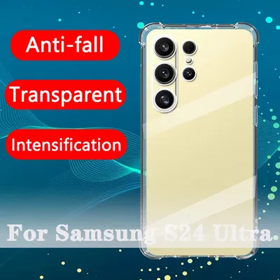 Airbag stoßfeste transparente Handyhülle für Samsung Galaxy S24 Hülle 5g Silikon Full Cover S 24 Ultra Plus + Funda Back Cases