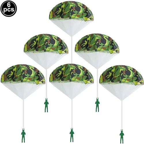 6Packs Camouflage Party Hand Werfen Fallschirm Spielzeug Für kinder Educational Fallschirm Mit