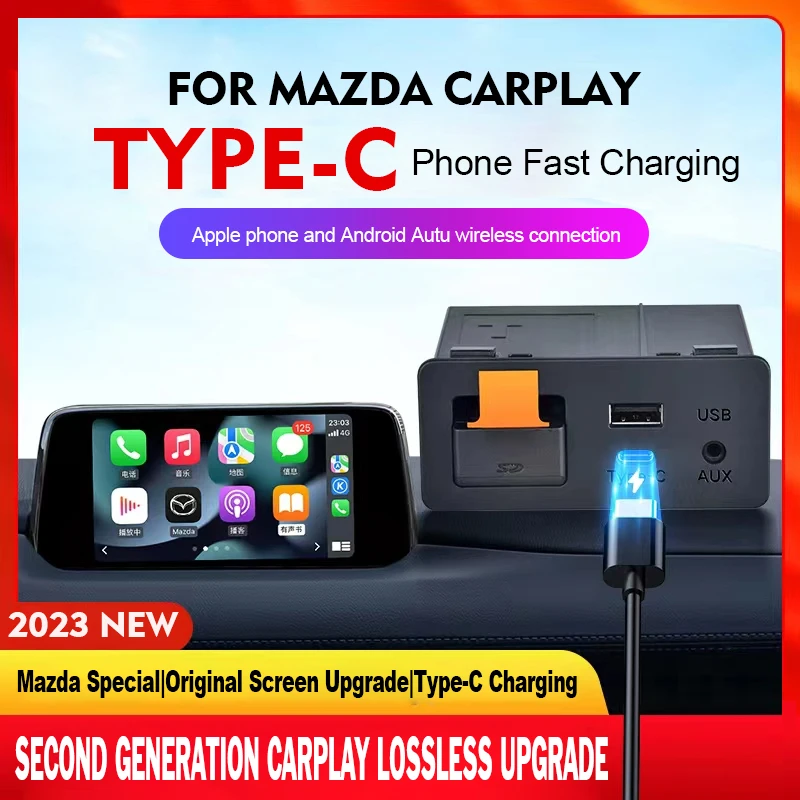 Type-c For Apple CarPlay Android Auto Wireless connection Bluetooth WIFI For Mazda 2 3 6 CX30 CX5 CX8 CX9 MX5 TK78669U0C Kit Image
