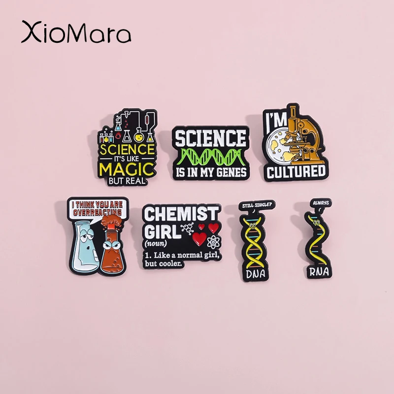 Chemische Struktur Molekül Proton Emaille Pins Wissenschaft ist in meinen Gene Broschen Anstecknadeln Schmuck Geschenk für Physiker Chemiker Image