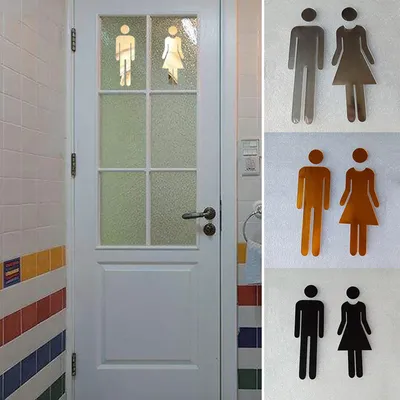 1 Paar Toilettenaufkleber für Männer und Frauen, WC-Türschild, Aufkleber, Toilettenschilder, Image