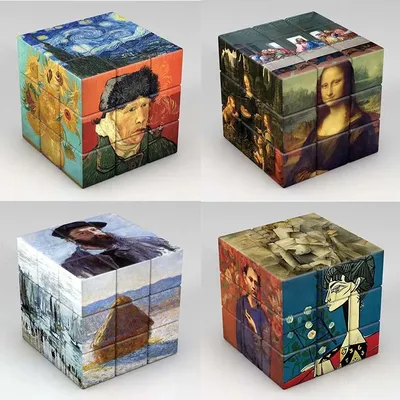 Gogh Lisa 3x3x3 Zauberpuzzle Würfel Katsushika Hokusai Japanischer Musterwürfel Kindergeschenke Lernspielzeug Image