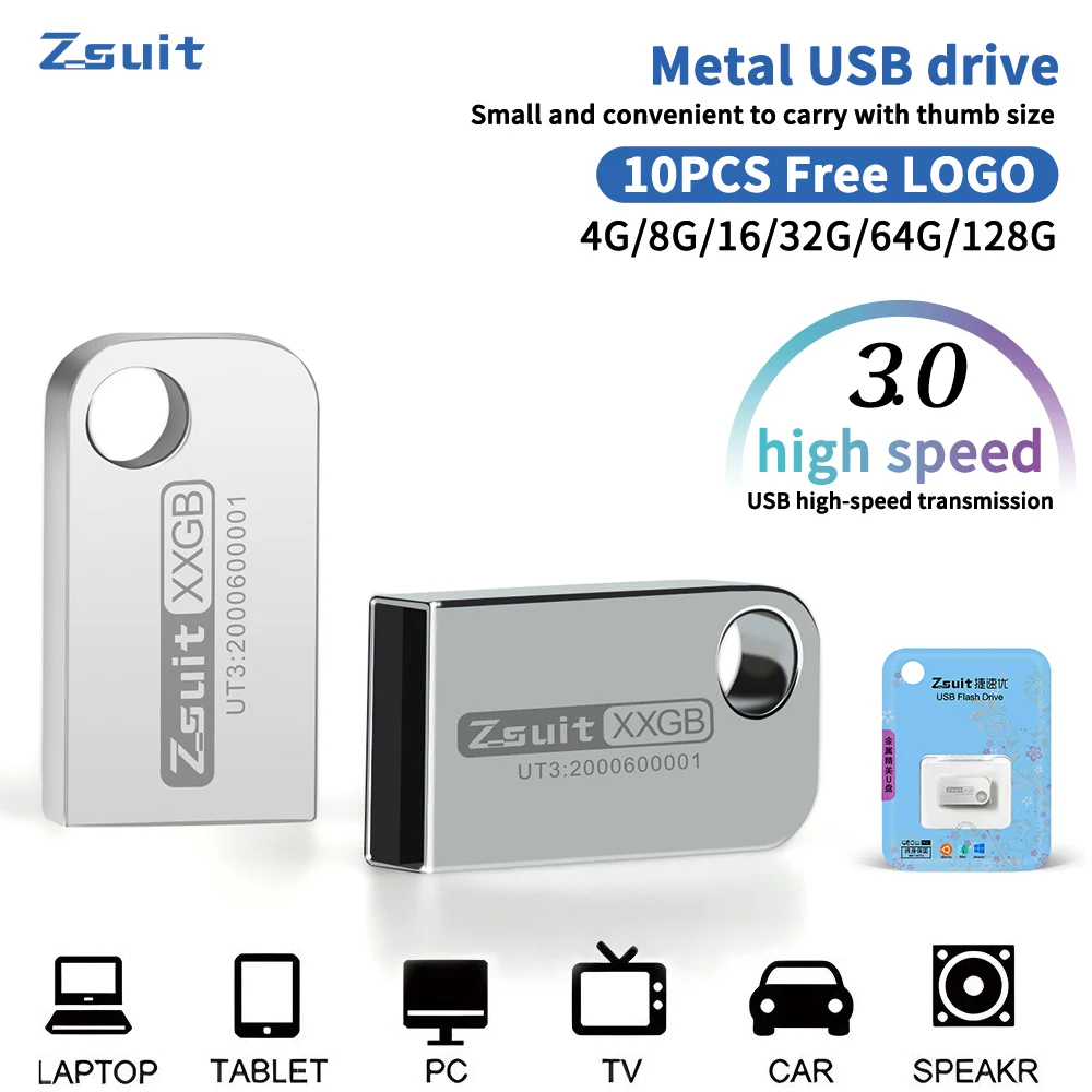 Zsuit 10PCS 32GB 64GB USB-Stick 16GB Pen Drive 4GB 8GB Pendrive 16GB 128GB Memory Stick Echte Kapazität Wasserdichte U Disk Image