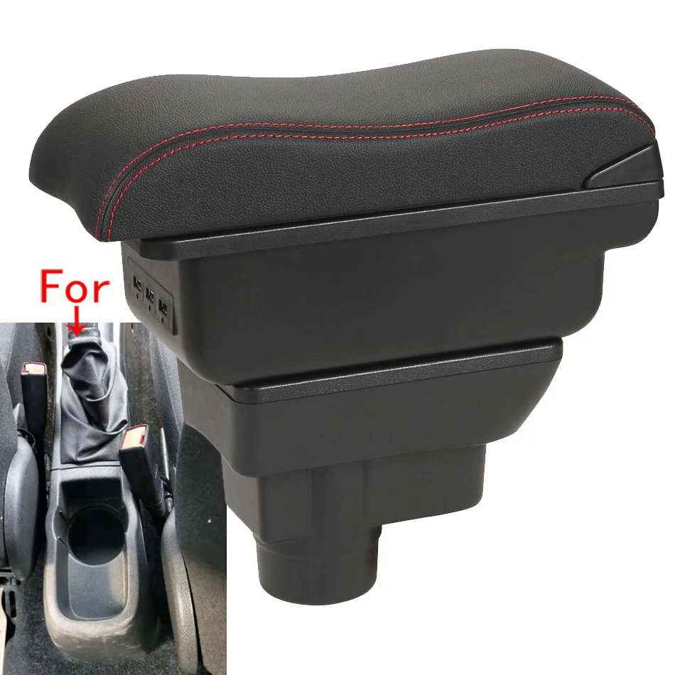 Für Opel Corsa D Armlehne Für Opel Corsa Auto Armlehne box Gebogene Oberfläche leder Auto Lagerung Box Einfache installation Innen Image