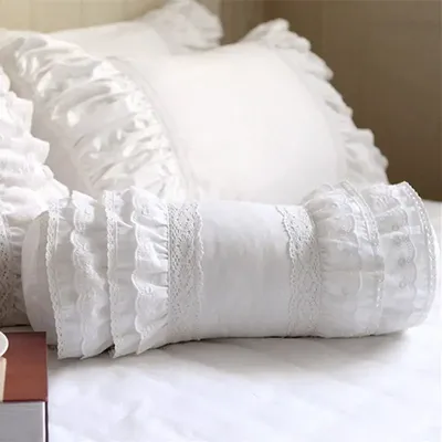 Nette Candy Kissen Abdeckung Wohnkultur Rüschen Schicht Spitze Dekorative Weiß Kissen Abdeckung Prinzessin Werfen Elegante Bettwäsche Sofa Kissen Image