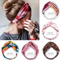 2020 haar Zubehör für Frauen Mädchen Haar Bands Schal Print Stirnbänder Vintage Kreuz Turban Schal