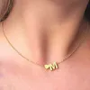 Neue Mode Tiny Heart Dainty Initial 26-Buchstaben-Halskette Gold Silber Farbe Edelstahl Frauen