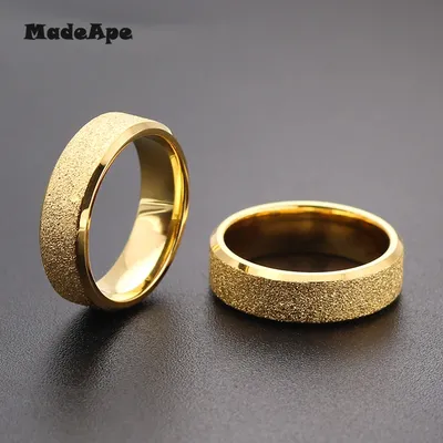 MadApe Rose Gold Farbe Matt Finger Ring Für Frau Mann Hochzeit Schmuck 316L Edelstahl Top Qualität