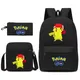 3 teile/satz Pokemon Pikachu Sternen himmel Studenten Rucksack Bleistift Fall Umhängetasche