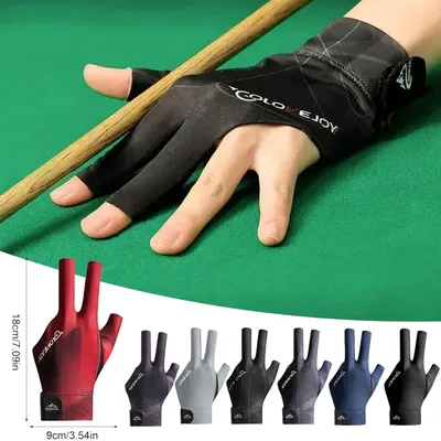 Billard-Handschuh, linke Hand, drei Finger, Snooker, Billard-Handschuh, rutschfeste Aufkleber, Elastizität, Billard-Trainingshandschuhe, Zubehör Image