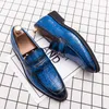 Schuhe Herren Leder Original italienische klassische blaue Penny-Loafer-Schuhe rote Abendschuhe