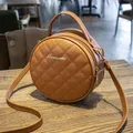 Neue Frauen tasche Retro süße Mädchen Serie kleine runde Tasche Lingge bestickte Faden Griff Tasche