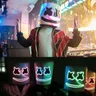 DJ Leucht Kopf Maske Lebensechte Marshmello Maske Atmungsaktive Helm Maske Langlebig Karneval
