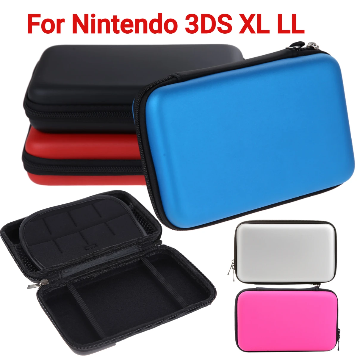 Eva haut tragen harte tasche tasche für nintendo 3ds xl ll mit riemen haltbare rundum schutzhülle für neue 3ds xl 3ds ll Image