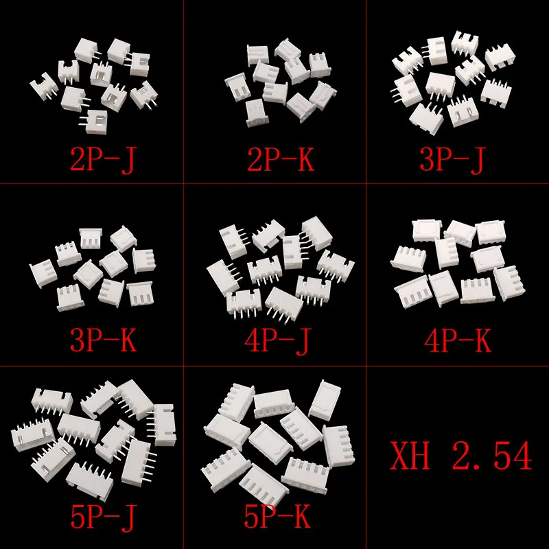 100 Teile/los JST XH 2,54mm Pitch 2/3/4/5 Pin Terminals Kunststoff Gehäuse Stecker Buchse Draht Stecker XH2,54 Shell Weiß Image