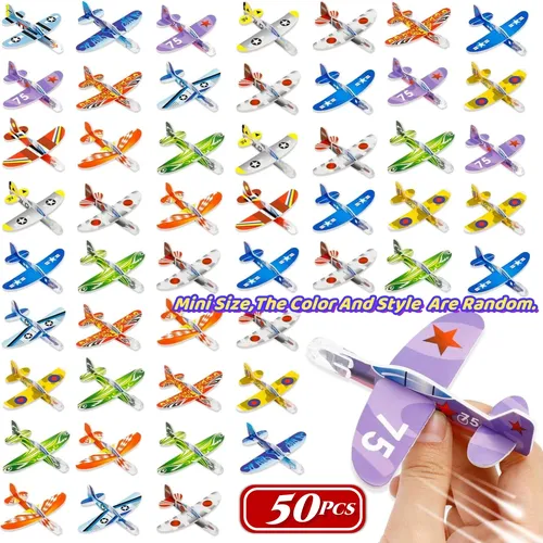 50 Stück Schaum gleiter Flugzeuge Spielzeug für Kinder Papier Flugzeug Spielzeug Set Flugzeug