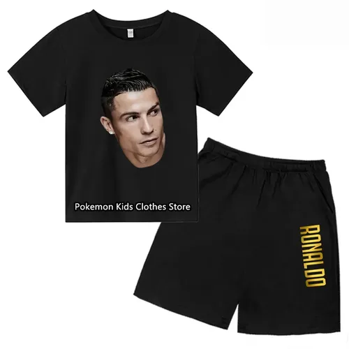 Ronaldo T-Shirt Set Kinder Sommer Kinder Kleidung Baby Kleidung Kinder Sport Kurzarm Mode Ronaldo