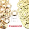 KALASO 10 Sets 20 mm reines Messingmaterial, große Größe, goldfarben, Öse mit Unterlegscheibe, passend für Leder, DIY-Handwerk, Schuhe, Gürtelkappe