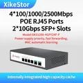 Xike stor 6-port nicht verwalteter poe netzwerk switch 2 5g 4 poe rj45 ports 2 10g sfp slots intern