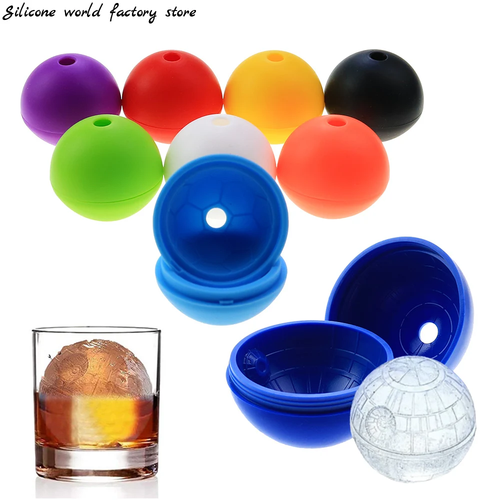 1PC Wars Death Star Fußball Silikon Runde Eiswürfel Form Tablett Wüste Kugel Form DIY Eis Tablett Eis Kuchen werkzeug Ball Form Image