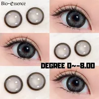 Bio-Essenz 1 Paar Myopie-Linsen farbige Kontaktlinsen mit grad braunen Kontaktlinsen große