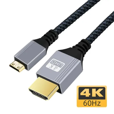 Aixxco 1m 2m 5m 10m Mini-HDMI-kompatibles Kabel Stecker zu HDMI-kompatiblen Stecker Adapter