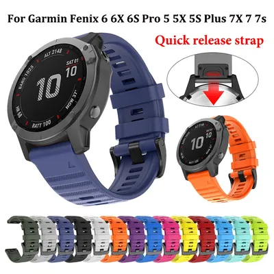 22 26 mm Silikon-Smartwatch-Armband für Garmin Fenix 6 6S 6X 7X 7 Pro 5 5X 5S 3HR 955 Image