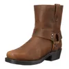 Retro Cowboys tiefel Männer Mid Calf Western Stiefel gemischt Geschlecht Lederstiefel Mann Slip on Schuhe Winter Ritter Stiefel Stiefeletten Größe 48