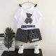 Sommer Baby Mädchen Kleidung Kind Junge Cartoon Bär T-Shirts Hosen Anzug Kinder Kurzarm oben und