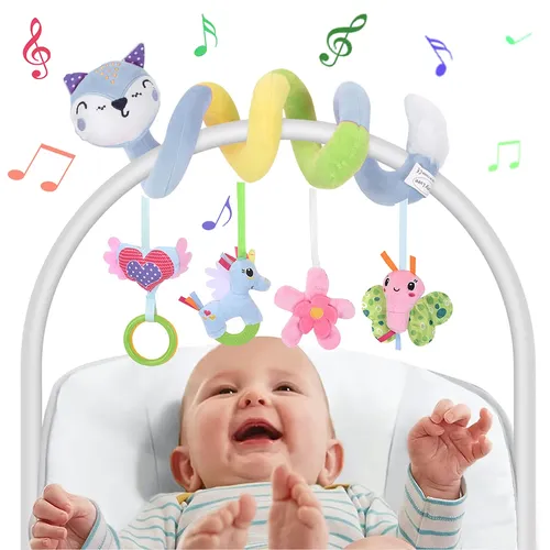 Baby Spirale Plüsch hängen Spielzeug niedlichen Fuchs Autos itz Spielzeug hängen Rassel sensorischen