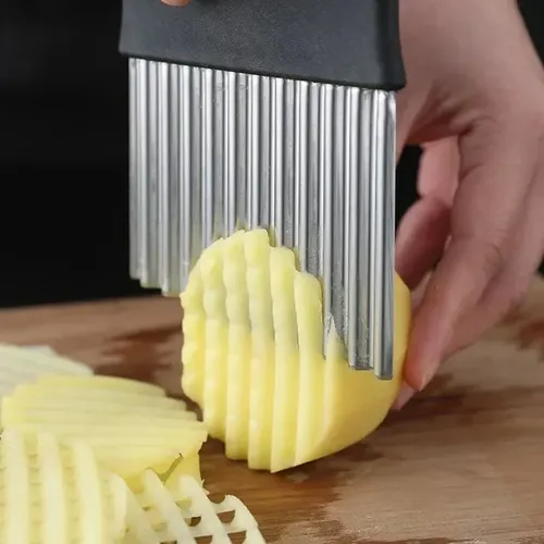 Edelstahl gewelltes Messer Kartoffel chips Chips Chips geschnittenes Gemüse und Obst machen