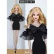 Puppen kleid/schwarzes schlankes Kleid mit Laca-Schmetterling/30cm Puppen rock Outfit Kleidung für