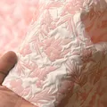 500x50/cm rosa Blume drei dimensionalen Relief Jacquard Stoff für Prinzessin Kleid Kinder kleidung
