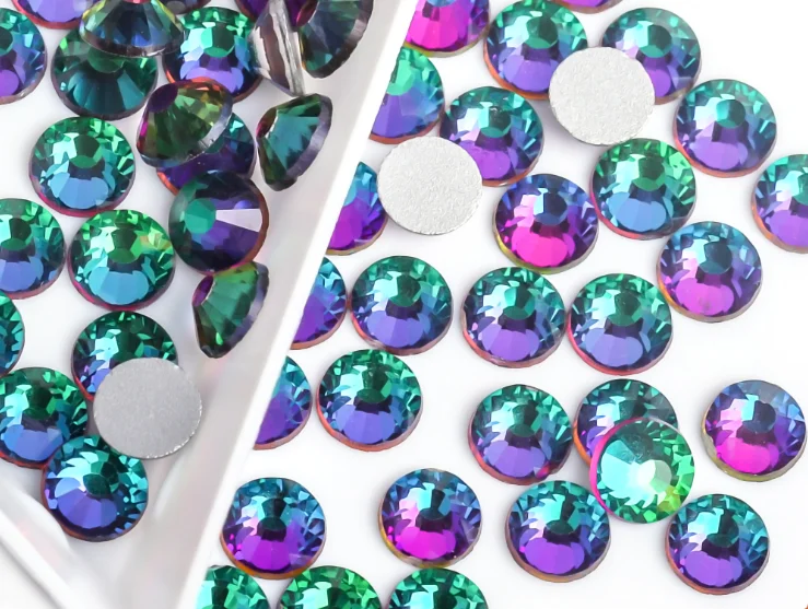 Neueste grüne volcan Kristall lose стразы nicht Hot Fix Strass Glas Strass nicht Hotfix Strass DIY Nägel Kunst Dekorationen Image