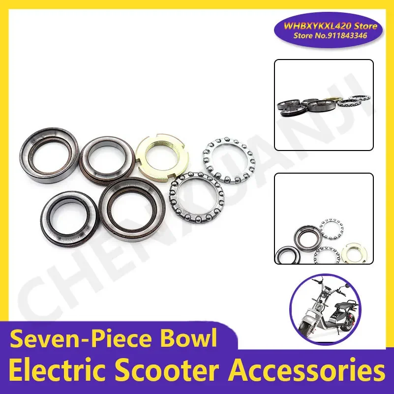 Siebenteilige Schüssellagerbaugruppe Lenkwelle Säule Lenkung für Citycoco Elektroroller Zubehörteile Image