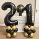 Gold schwarz Luftballons Turm Set 1-9 schwarz Nummer Folie Ballon für Männer 30 40 50 60 alles Gute