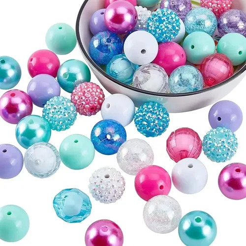 50 stücke Chunk Perlen 20mm Bubblegum Perlen bunte Stift Perle große Strass Perle Perle lose Perlen