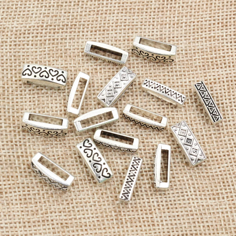 20pcs 16x6x6mm Perlen Kautionen Anhänger Schmuck, Die DIY Für 1cm PU Leder Armband big Loch Perlen Erkenntnisse Loch Größe 11x2mm Image