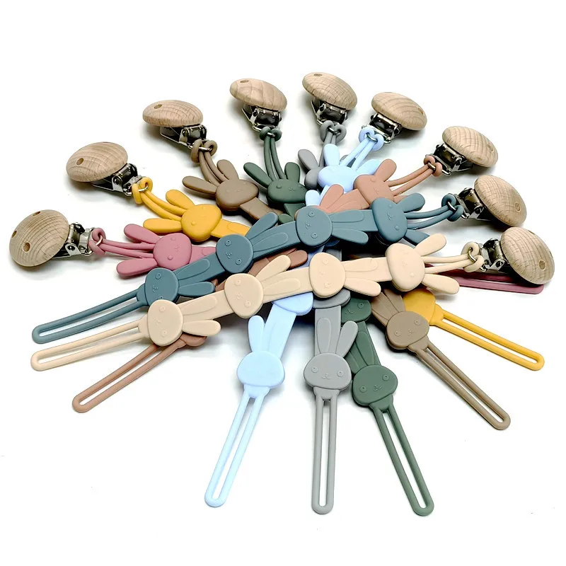 Silikon Schnullerkette Cartoon Baby Schnuller Schnuller Kinder Biss Anti-Drop Kette Clip Lanyard Anti-Verlust Seil Beißring Image