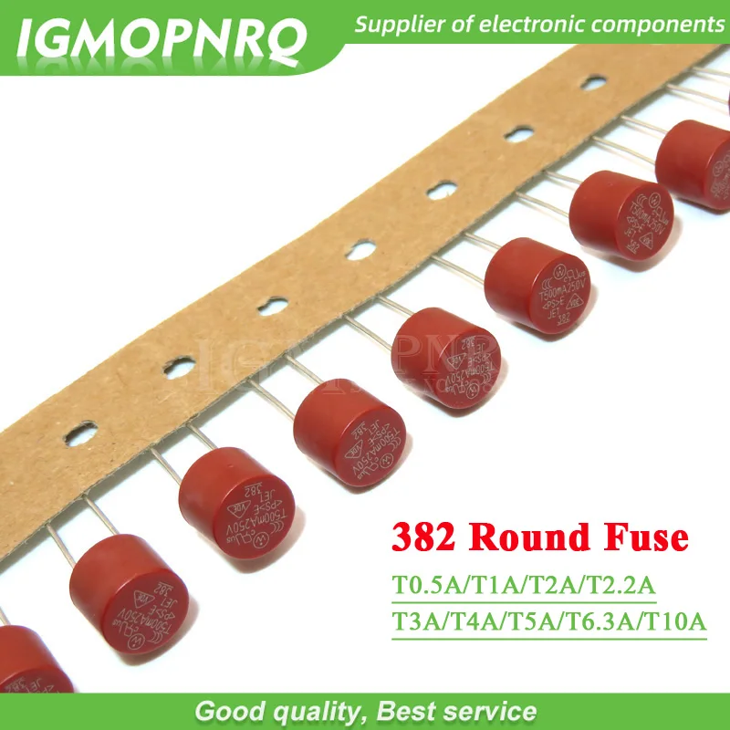 10 Stück zylindrische Sicherungen t2.5a 500ma 1a 1.5a 2a 2.5a 4.5a 4a 5a 2.5a 0,5 V langsame Sicherung 1,6 lcd TV-Strom versorgungs platine üblicher weise 8*8 Image