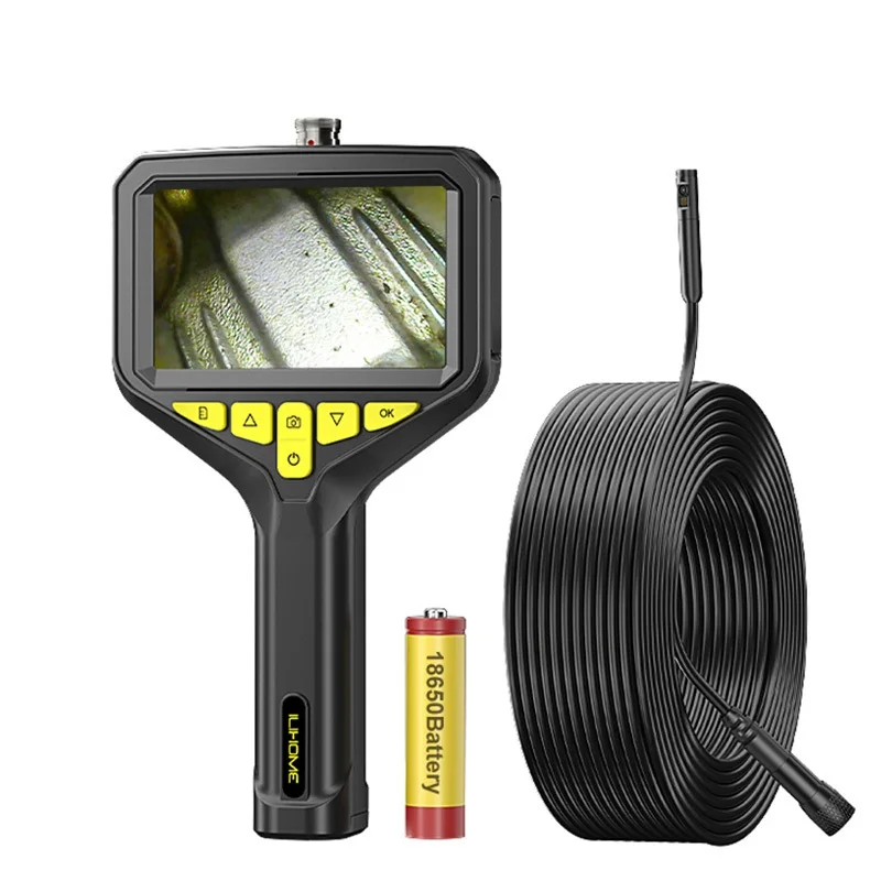 Handheld-Endoskopkamera, 4,3-Zoll-Bildschirm, abnehmbarer Akku, HD1080P, einzelnes Dual-Dreifachobjektiv, Autofokus, Autoinspektion, Endoskop-LEDs Image