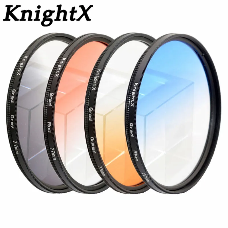 Knightx grad blau orange rot grau neutral dichte kamera objektiv filter für canon eos sony nikon fotografie 52mm 58mm 77mm Image
