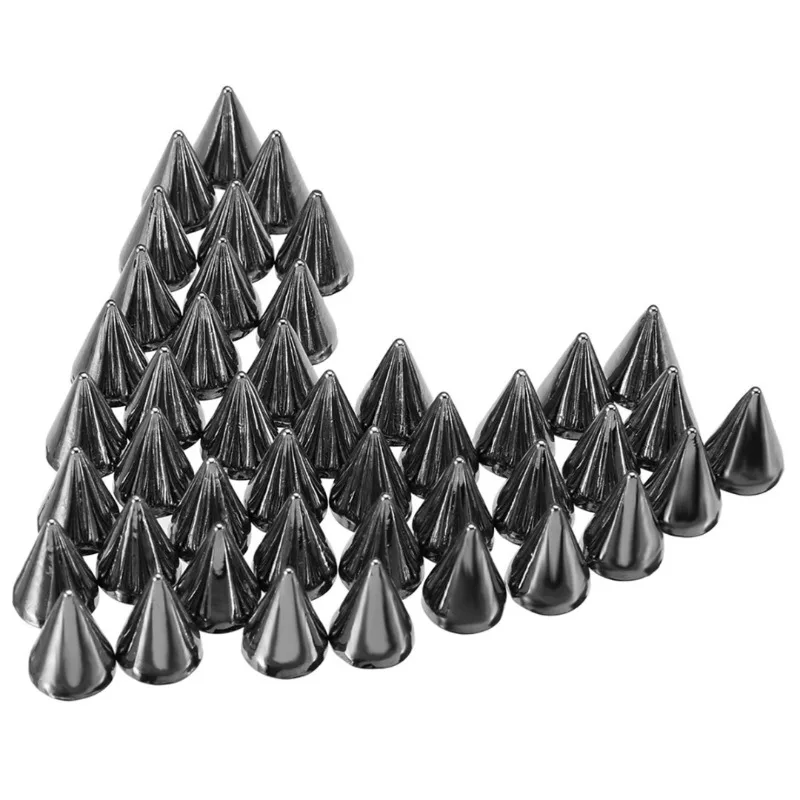 100 Stück Schwarz Gold Silber Kegel Nieten und Spikes DIY Handwerk Coole Punk Kleidungsstück Nieten für Kleidung Tasche Schuhe Leder DIY Handwerk
