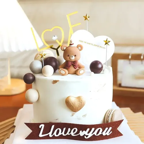 Liebe dich niedlichen Bären kuchen Topper Baby party Back dekorationen Hochzeitstag Geburtstags