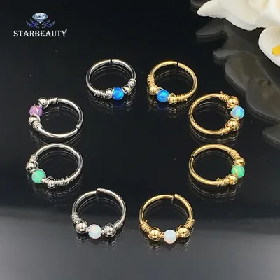 1 stück/auftrag Weiß OPAL Piercing Nase Ringe Studs 18G Nase Piercing Septum Frauen Daith Piercing