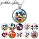 Disney Mickey Minnie Maus Liebe Freunde Pluto Runde Foto Glas Cabochon versilbert Anhänger Halskette