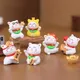 4/6/9 stücke Set Mini Maneki Neko Ornamente Tier figur Glücks katze Figuren lustige Geschenke Auto